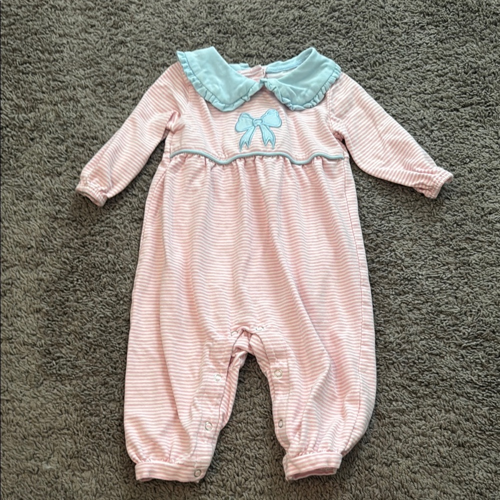 Finishing Touch Applique Romper, Pink
